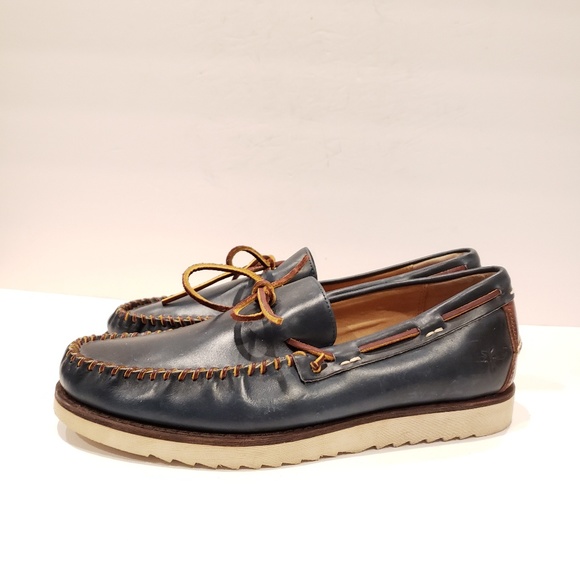 Frye Other - FRYE Nathan Tie Men's 11 Navy Blue Leather Moc Toe